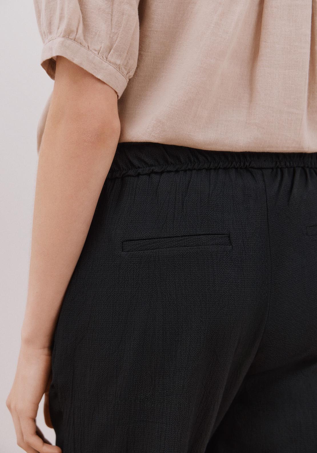 Cortefiel Very Fluid Pants - Black 4 Shaws Department Stores