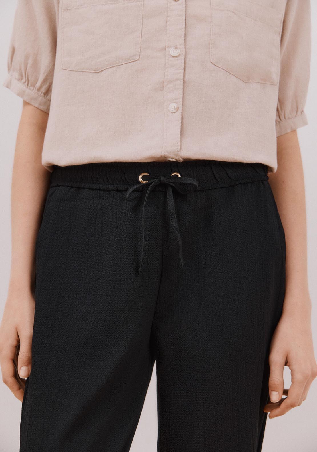 Cortefiel Very Fluid Pants - Black 5 Shaws Department Stores