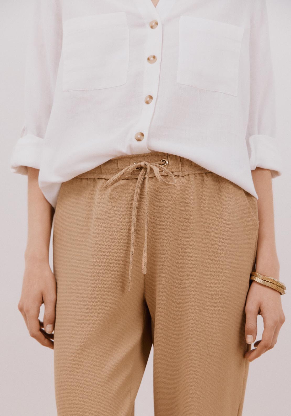 Cortefiel Very Fluid Pants - Sand 4 Shaws Department Stores