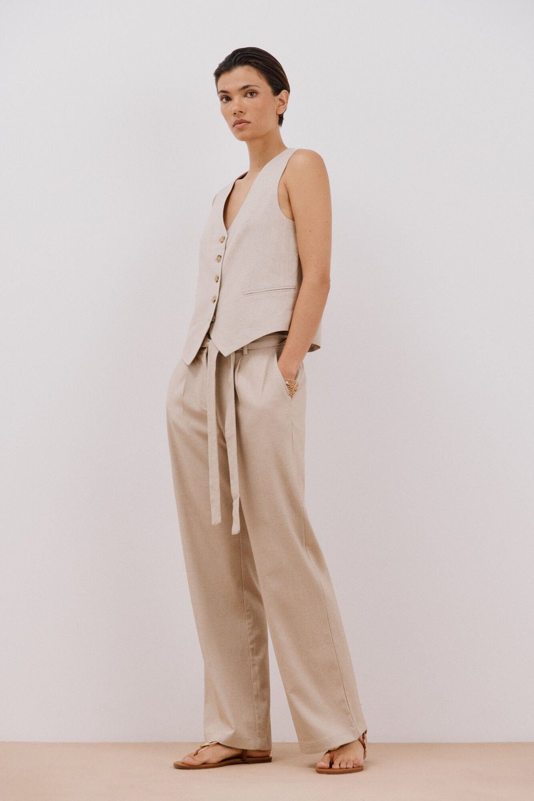 Cortefiel Midi Cape Skirt - Sand 4 Shaws Department Stores