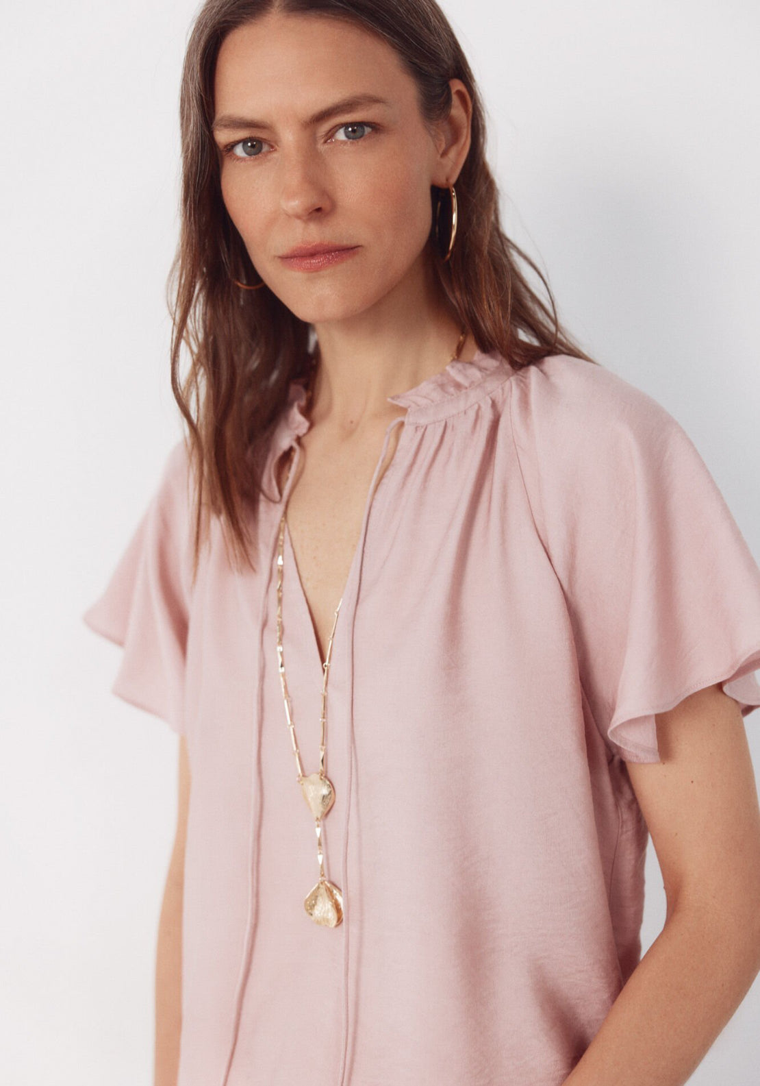 Cortefiel Raglan Sleeve Blouse - Pink 3 Shaws Department Stores