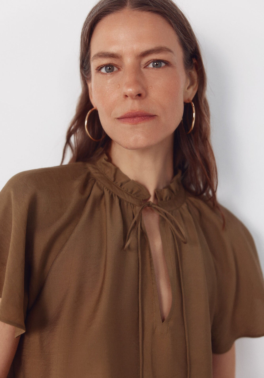 Cortefiel Raglan Sleeve Blouse - Green 4 Shaws Department Stores