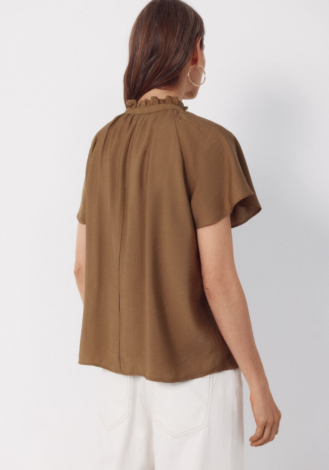 Cortefiel Raglan Sleeve Blouse - Green 2 Shaws Department Stores
