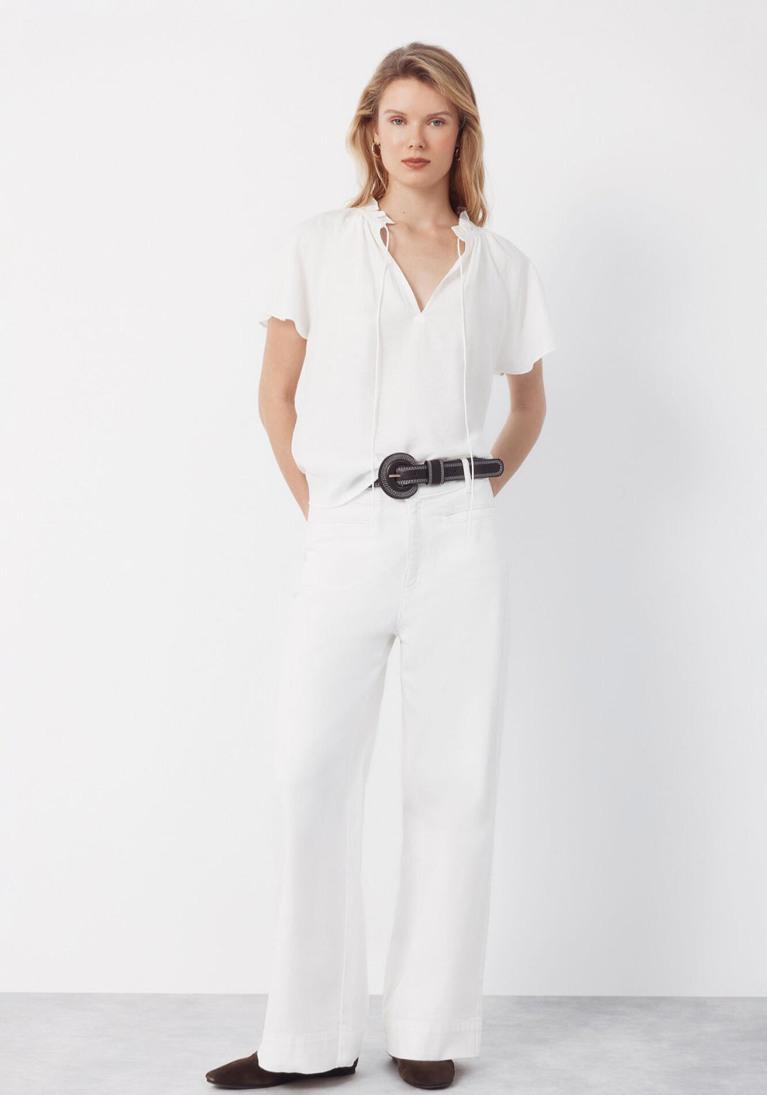 Cortefiel Raglan Sleeve Blouse - Cream 4 Shaws Department Stores