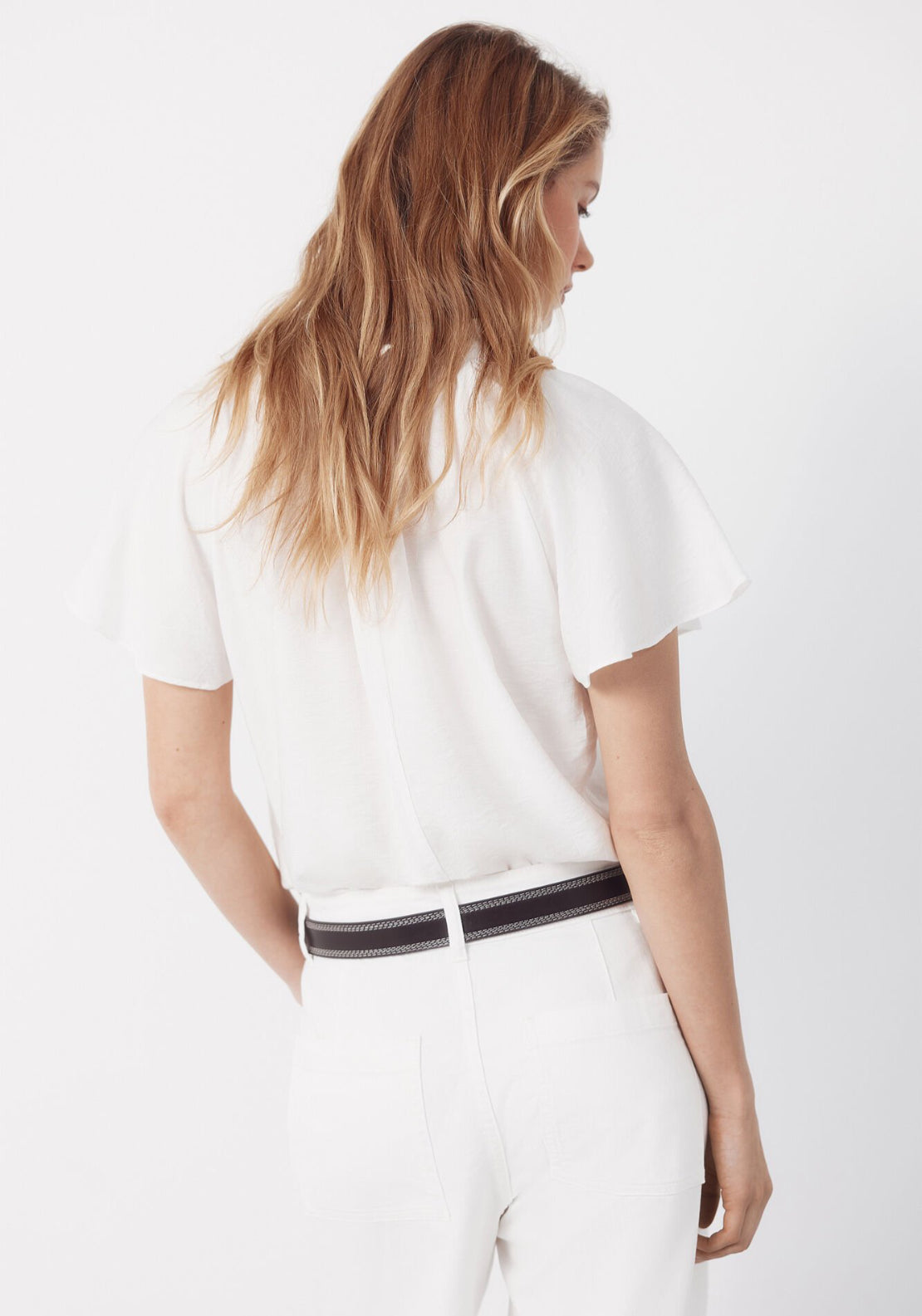 Cortefiel Raglan Sleeve Blouse - Cream 2 Shaws Department Stores