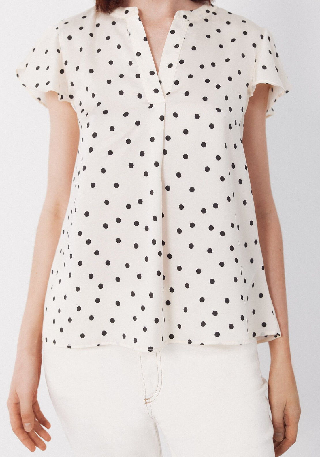 Cortefiel Fluid Flutter Sleeve Blouse - Multicolour 3 Shaws Department Stores