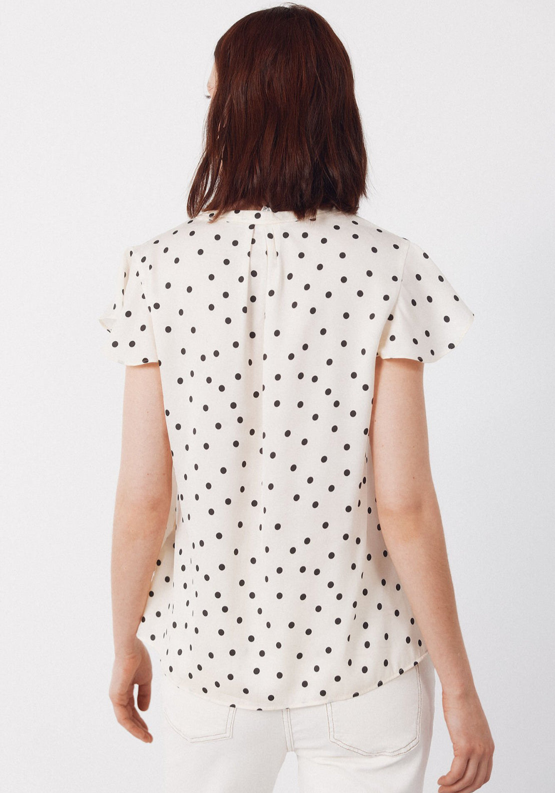 Cortefiel Fluid Flutter Sleeve Blouse - Multicolour 2 Shaws Department Stores