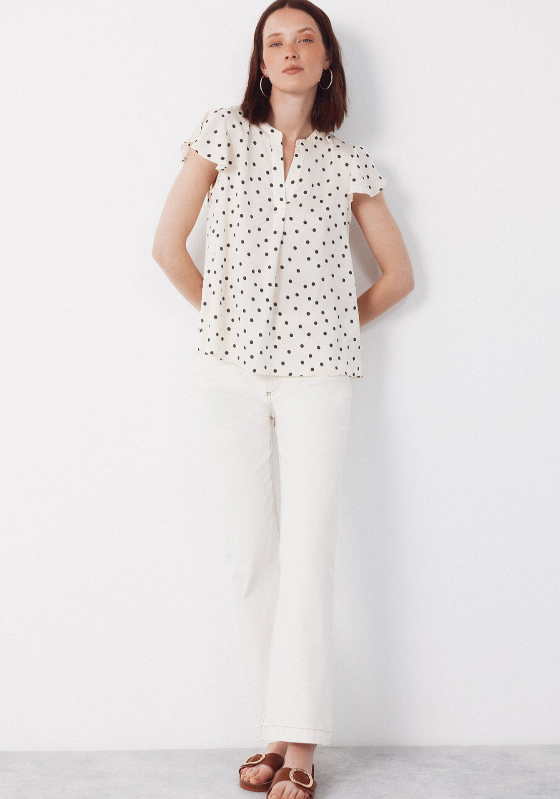 Cortefiel Fluid Flutter Sleeve Blouse - Multicolour 4 Shaws Department Stores