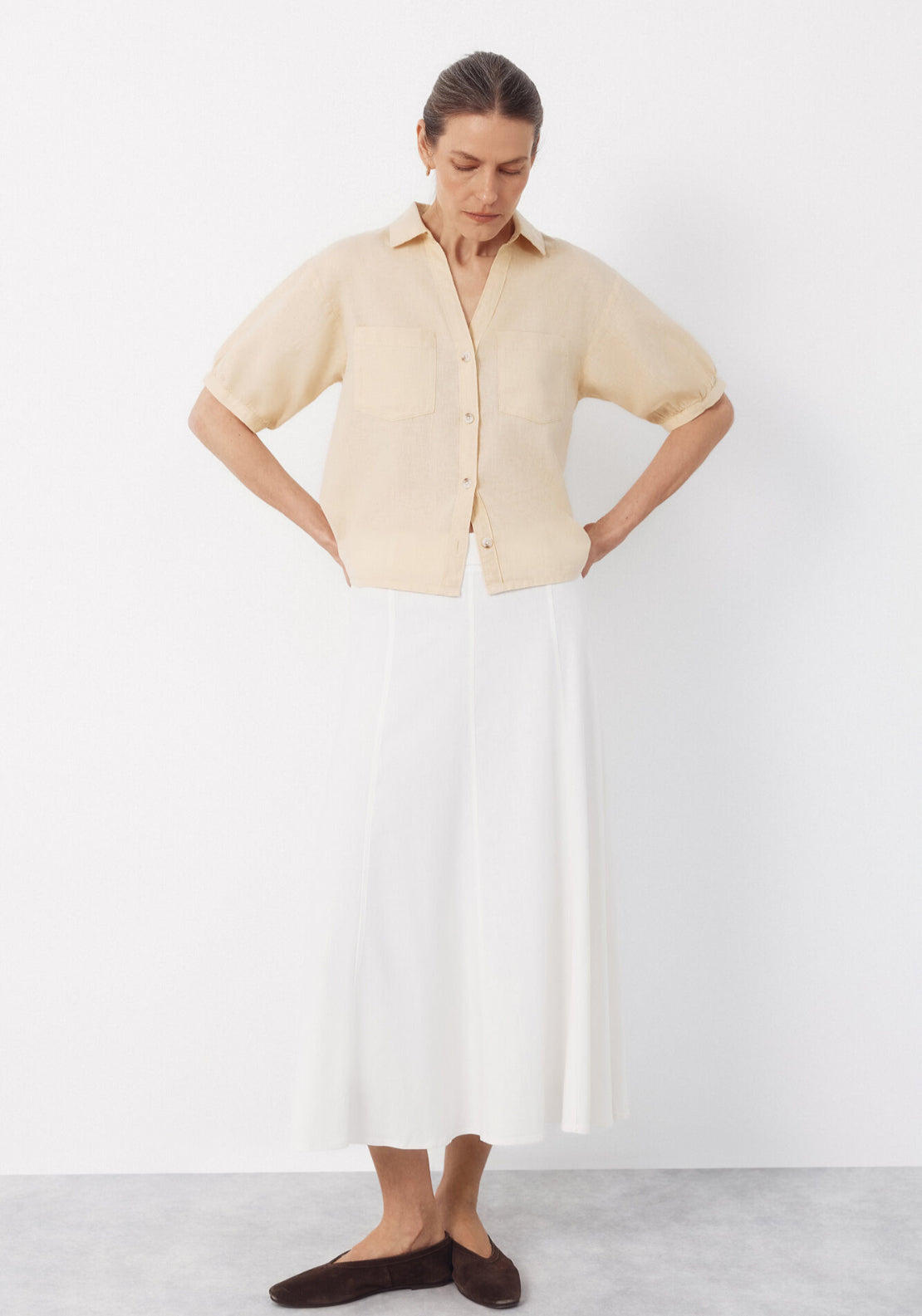 Cortefiel Rustic Short Sleeve Shirt - Yellow 6 Shaws Department Stores