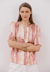 Flared Sleeve Blouse - Yellow Print