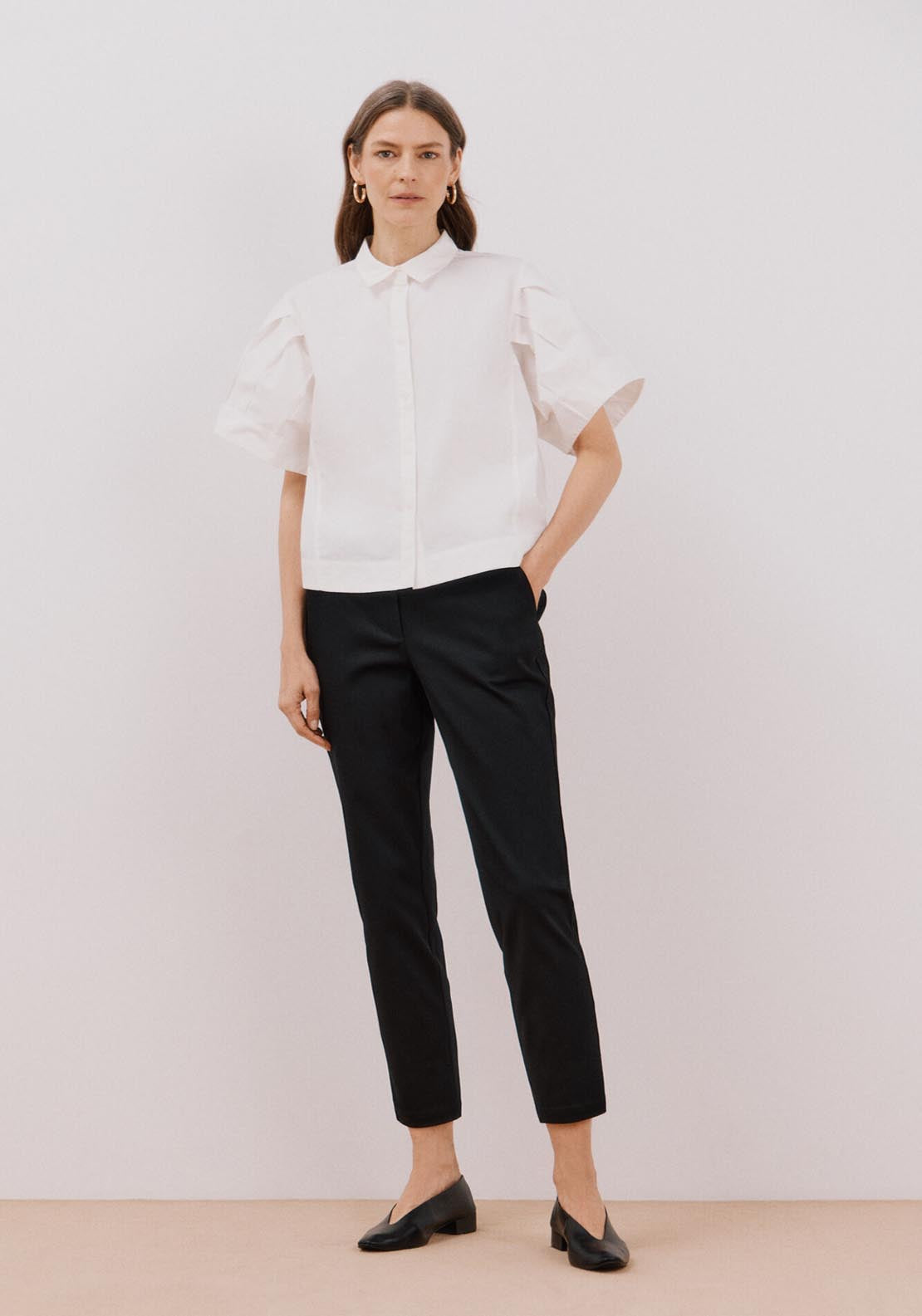 Cortefiel White Poplin Shirt - White 3 Shaws Department Stores