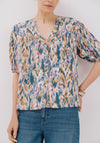 Short-Sleeved Blouse - Blue