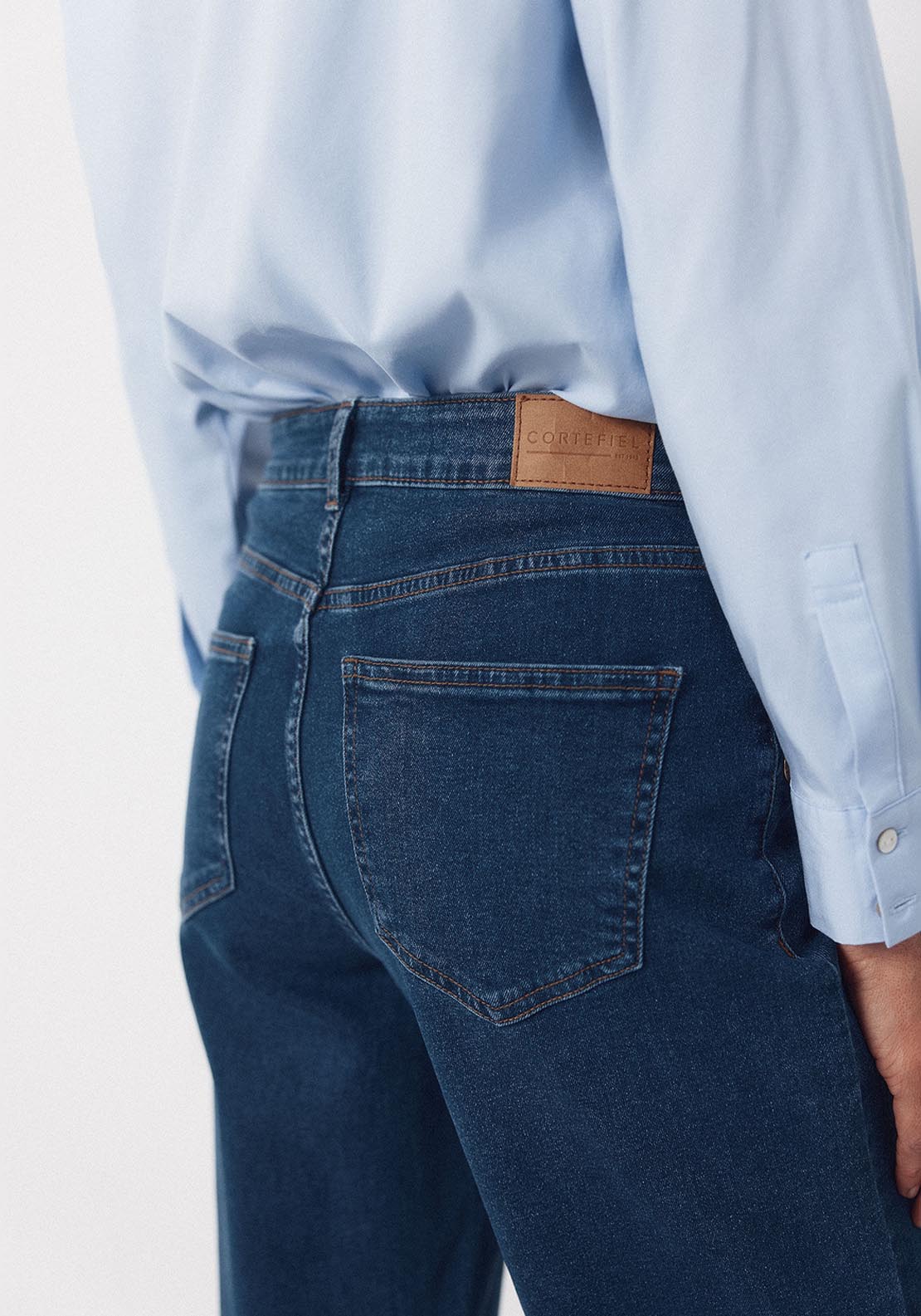 Palazzo Jeans With Buttons - Blue