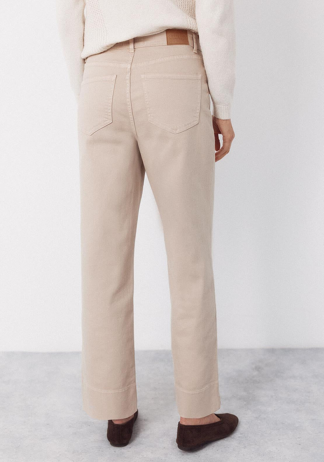 Palazzo Jeans With Buttons - Brown