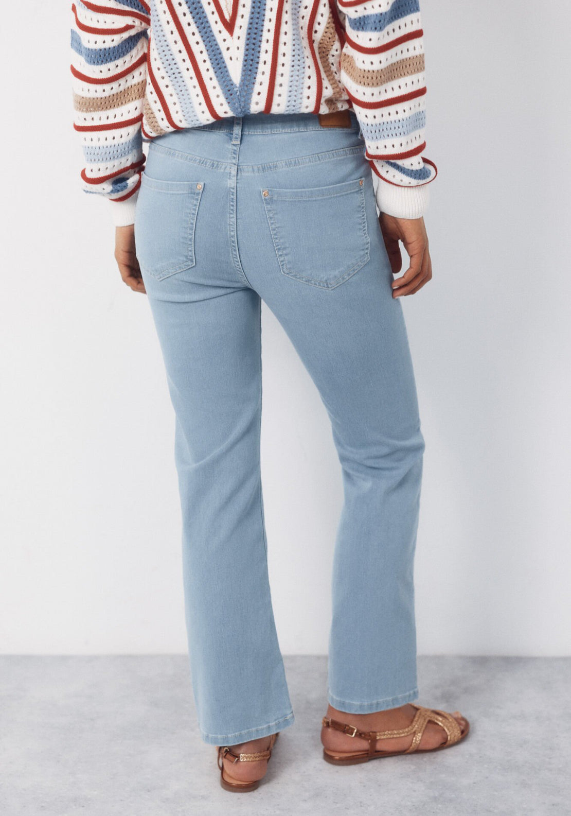Cortefiel Cropped Flared Shaping Jeans - Blue 2 Shaws Department Stores