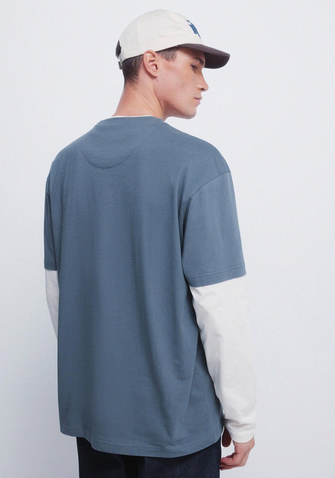 Double Long Sleeve T-Shirt - Blue