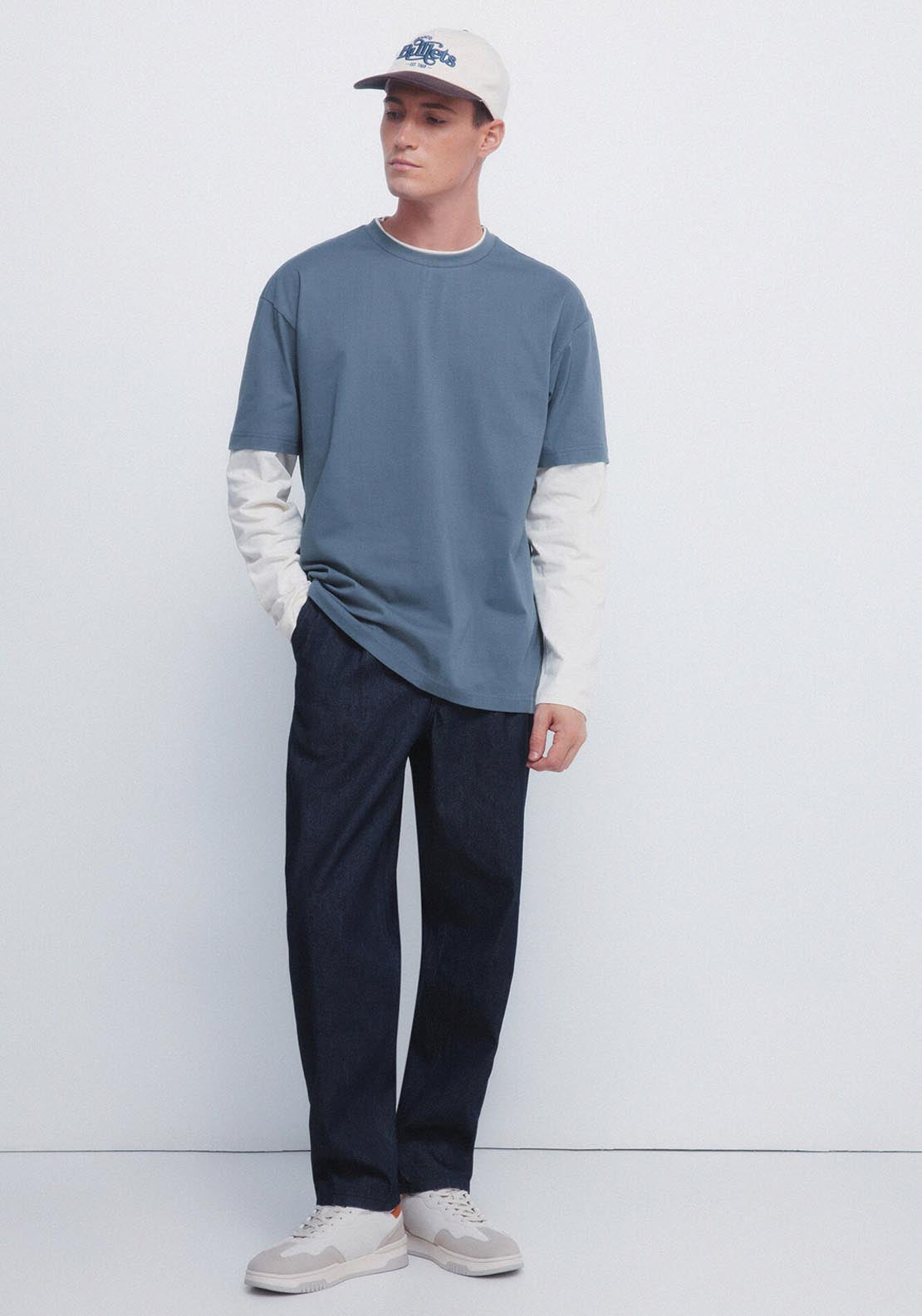 Double Long Sleeve T-Shirt - Blue