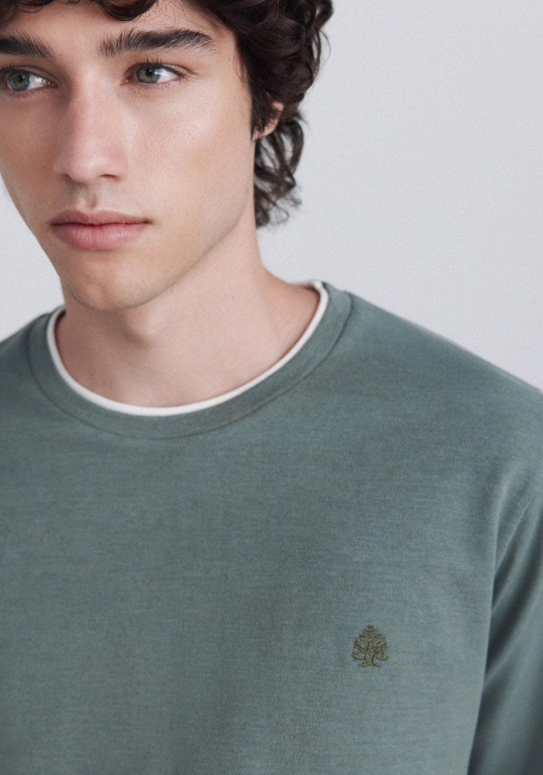 Double Crew Pique Ls Tee - Green