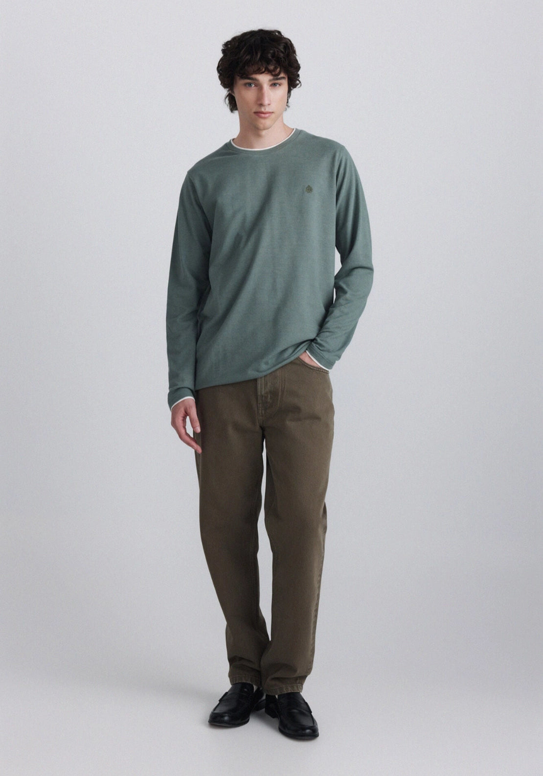 Double Crew Pique Ls Tee - Green