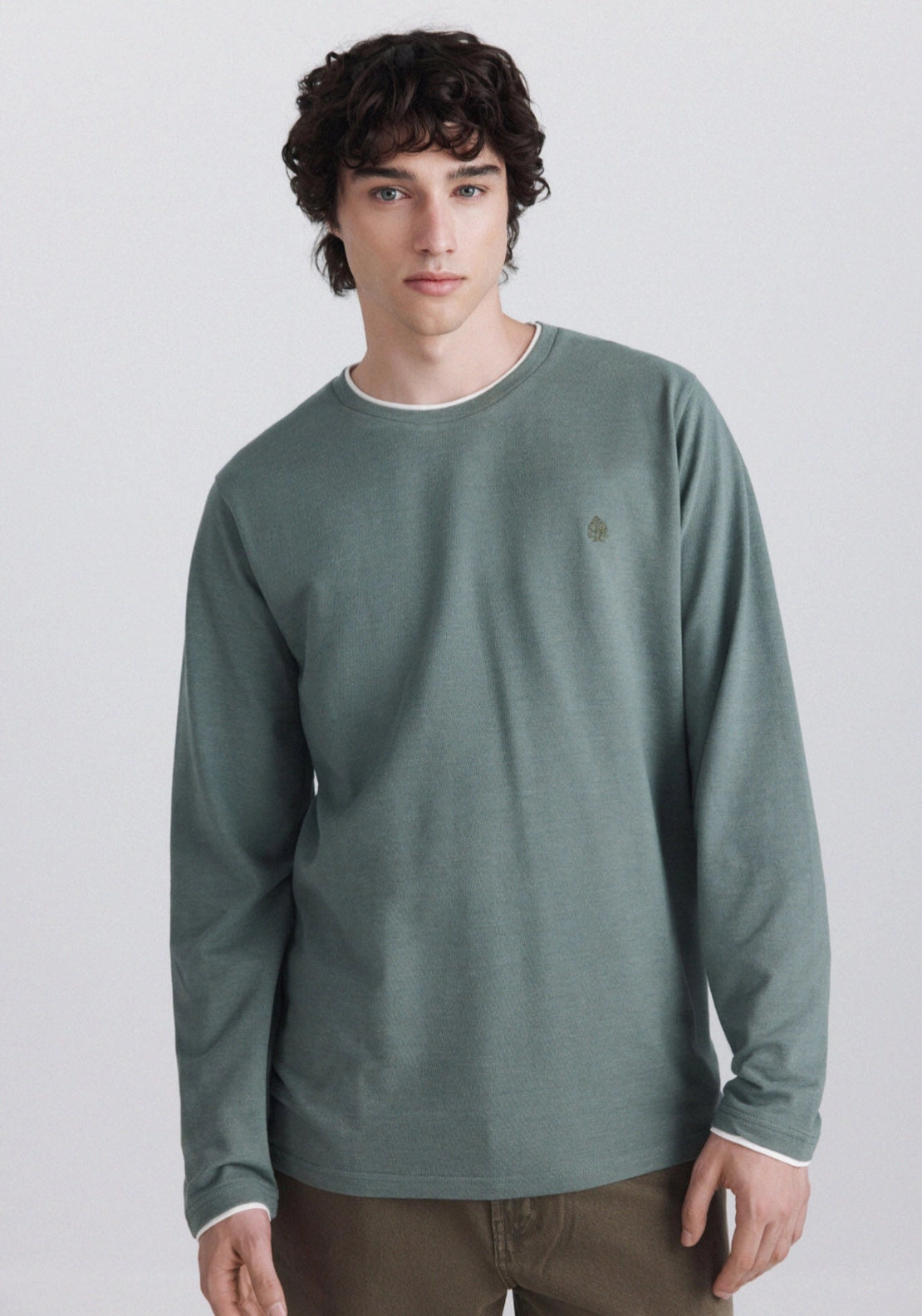 Double Crew Pique Ls Tee - Green