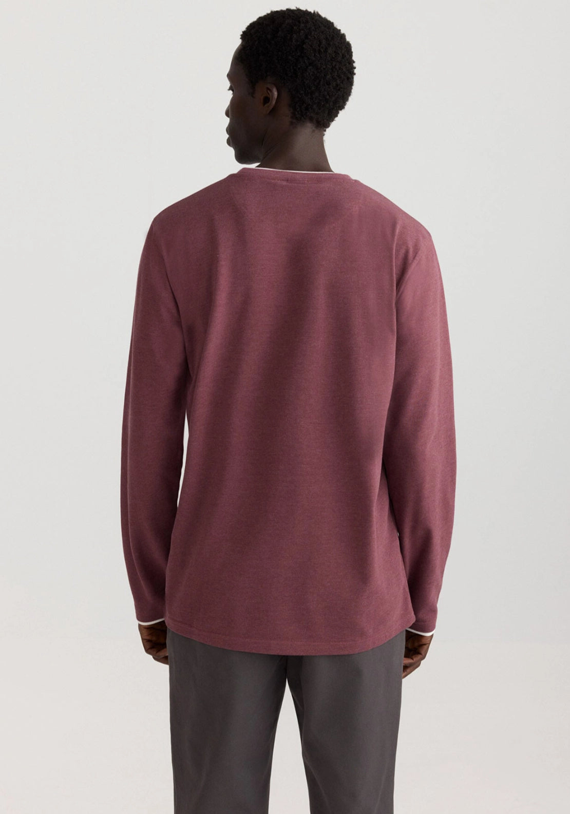 Double Crew Pique Ls Tee - Red