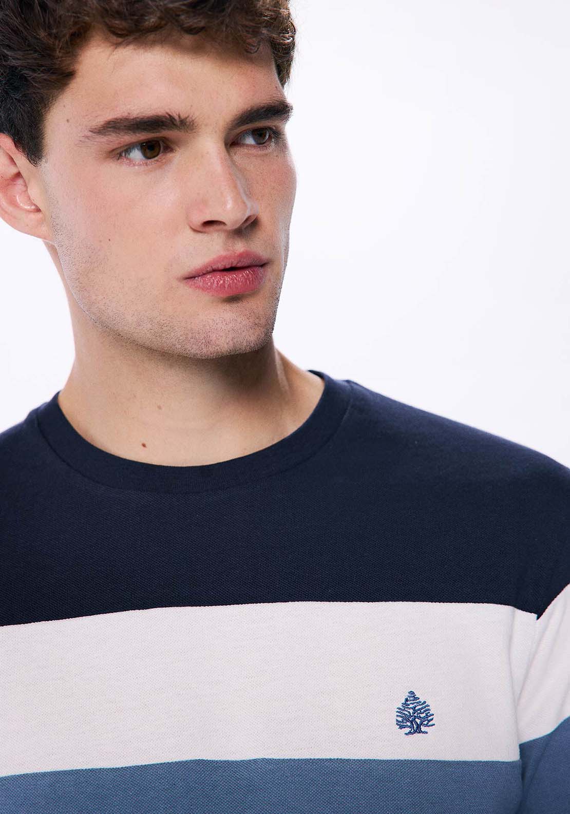 Springfield Cut long sleeve t-shirt - Blue 3 Shaws Department Stores