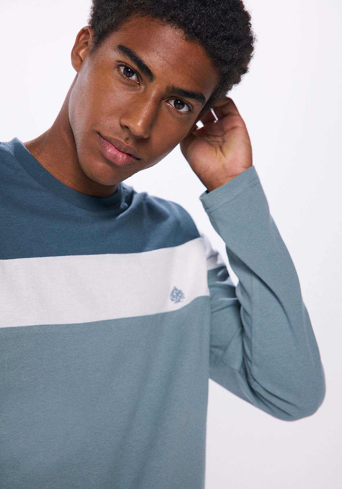 Springfield Cut long sleeve t-shirt - Blue 3 Shaws Department Stores