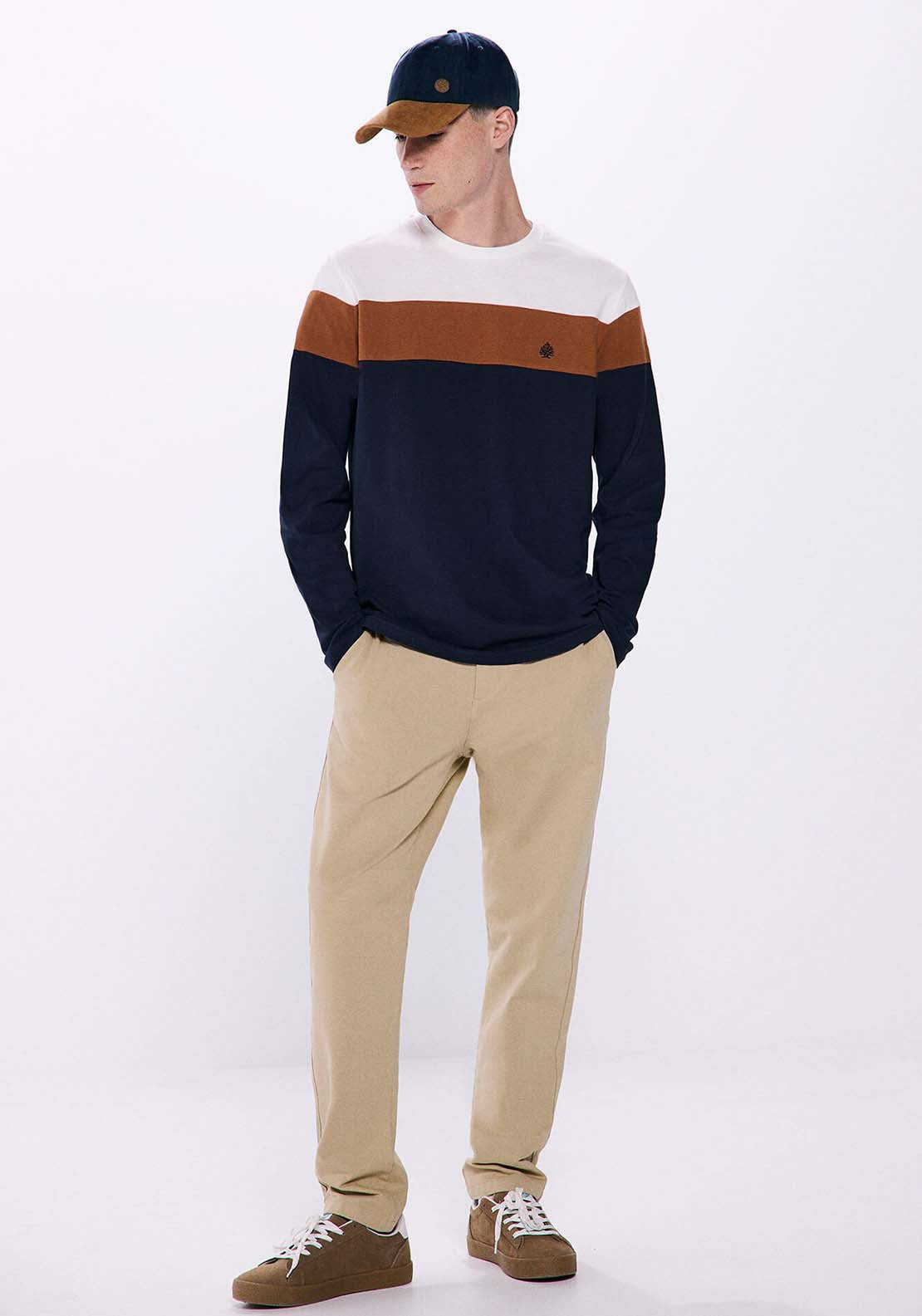 Springfield Cut long sleeve t-shirt - Ivory 1 Shaws Department Stores