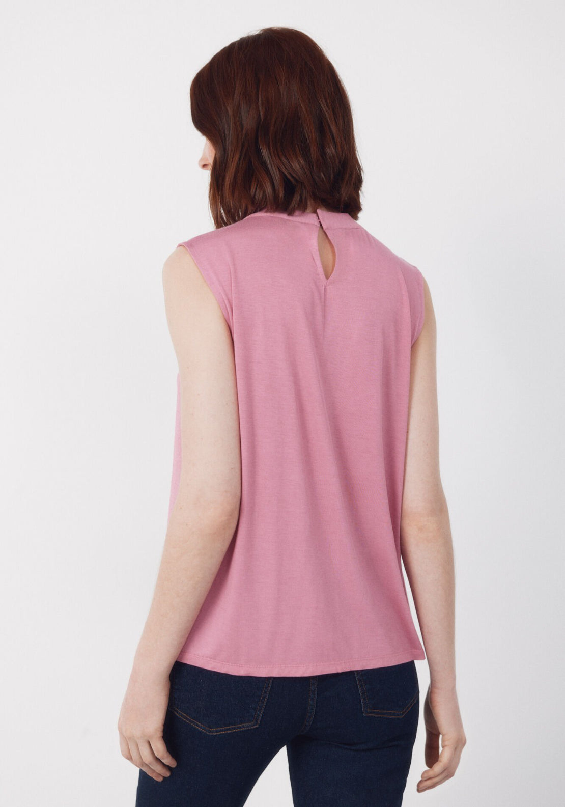 Cortefiel Cropped Teardrop Top - Pink 2 Shaws Department Stores
