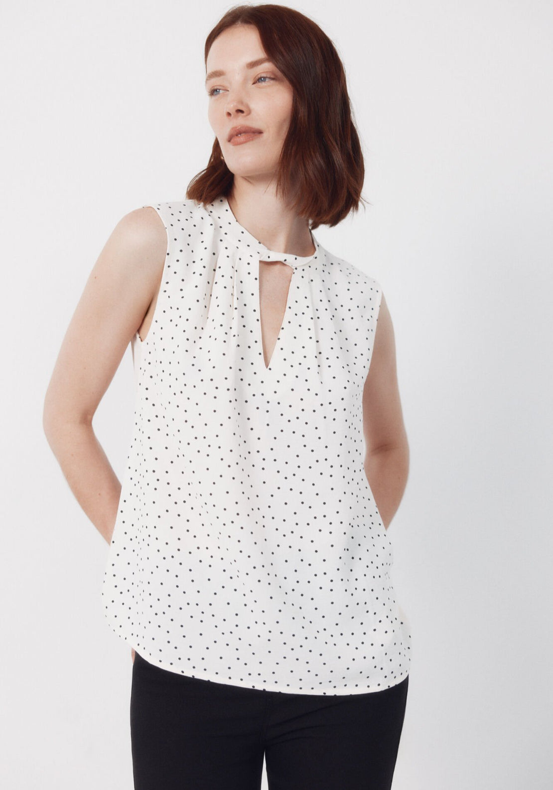 Cortefiel Cropped Teardrop Top - White 1 Shaws Department Stores