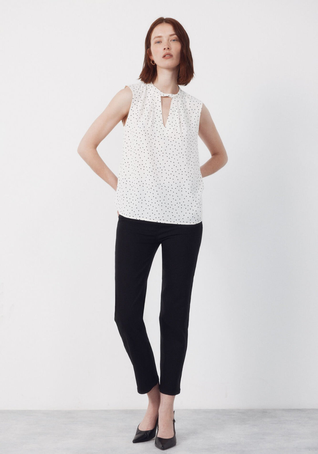 Cortefiel Cropped Teardrop Top - White 4 Shaws Department Stores
