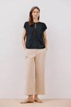 Combined Satin Top - Black