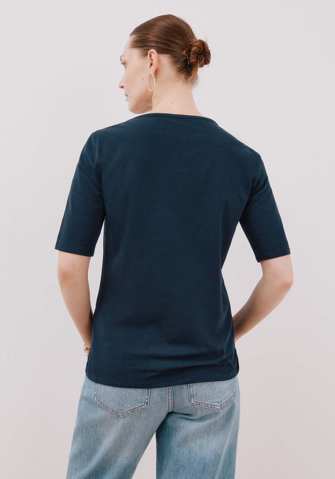 Essential Boat Neck T-Shirt - Blue