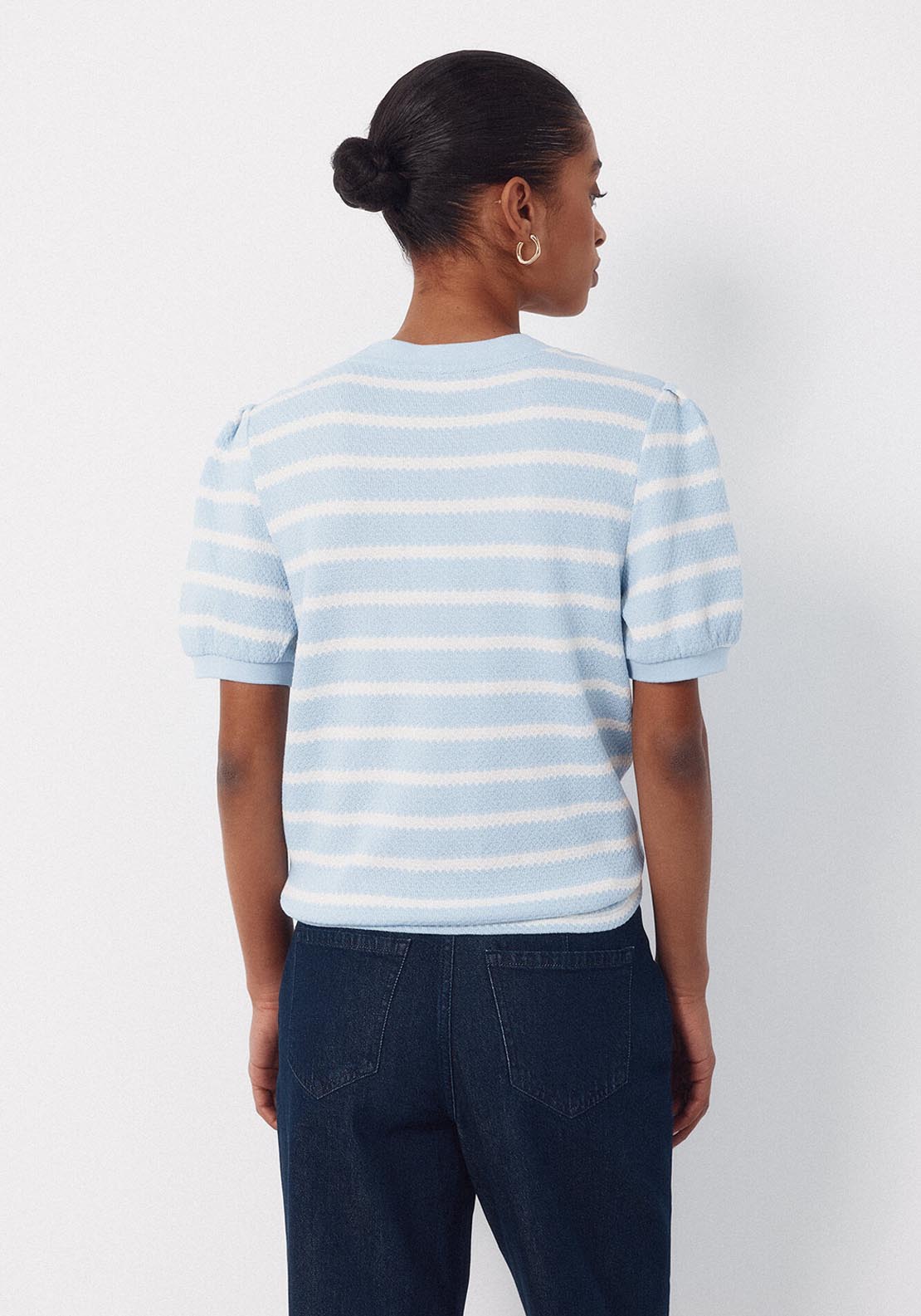 Striped Structured Top - Blue