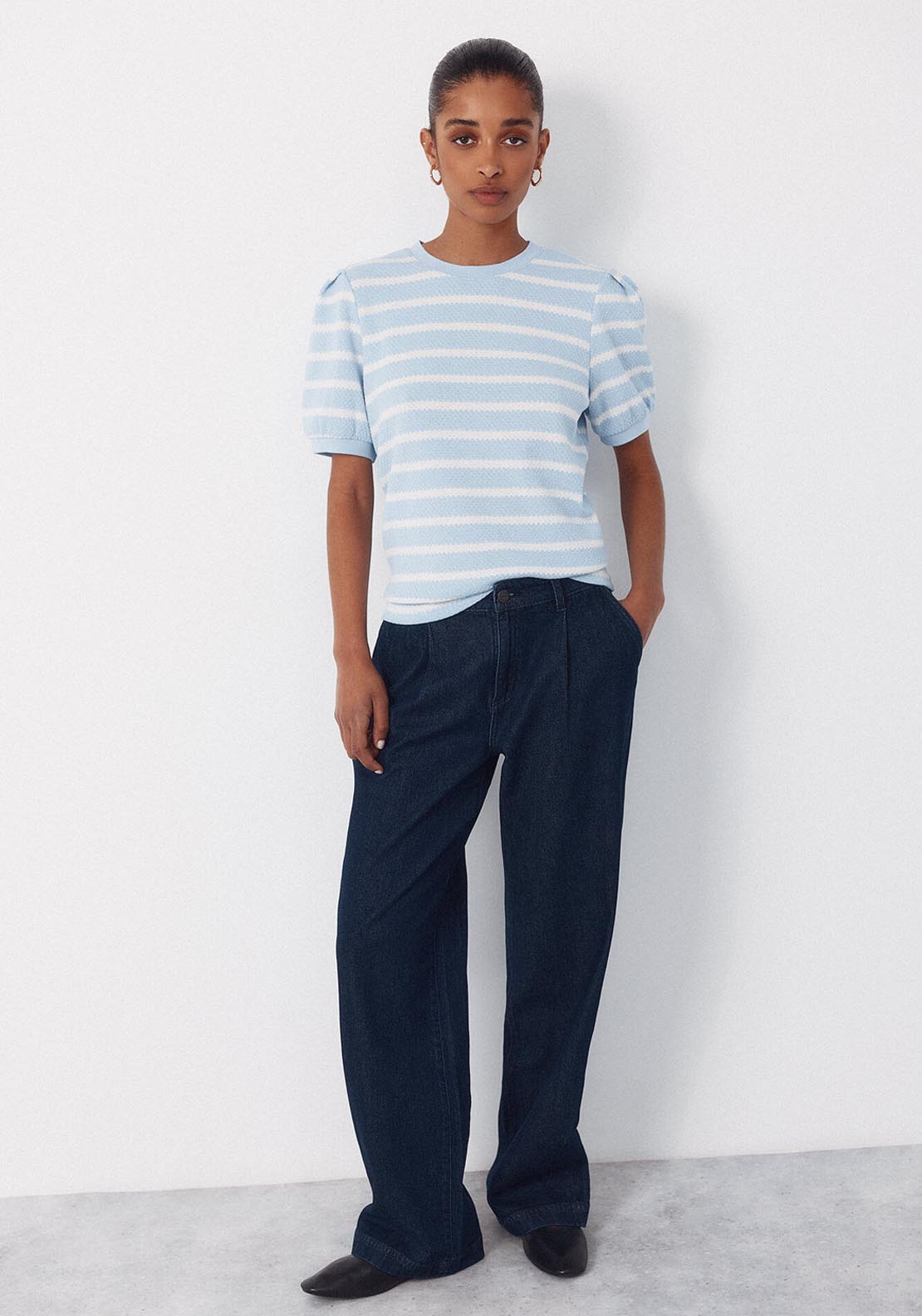 Striped Structured Top - Blue