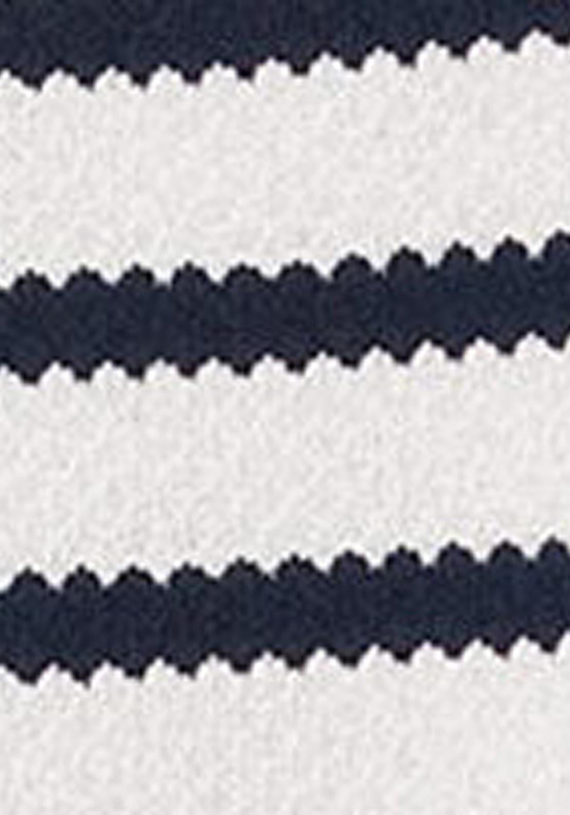 Cortefiel Striped Structured Printed Top - Blue 6 Shaws Department Stores