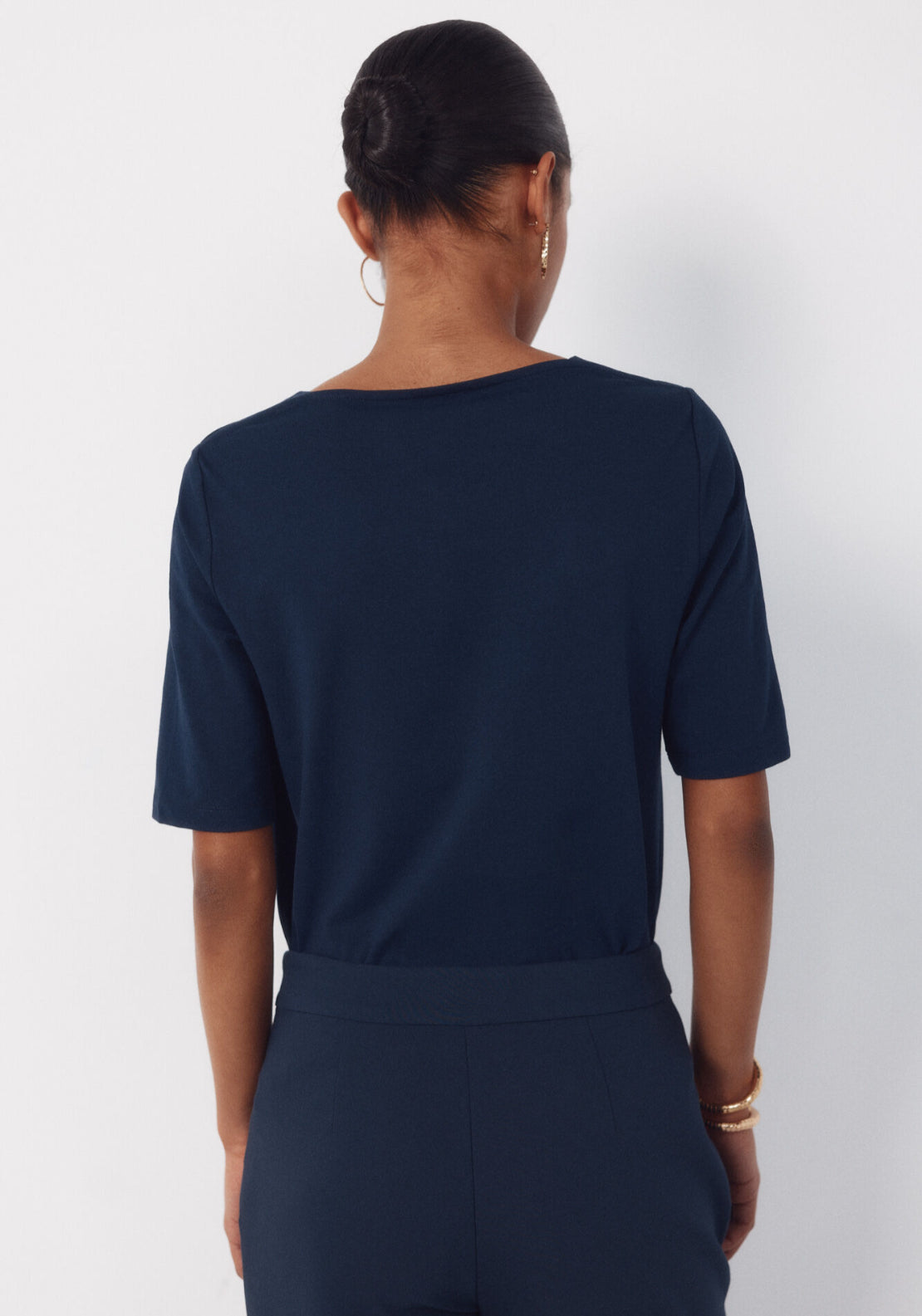 Cortefiel French Sleeves T Shirt - Blue 2 Shaws Department Stores