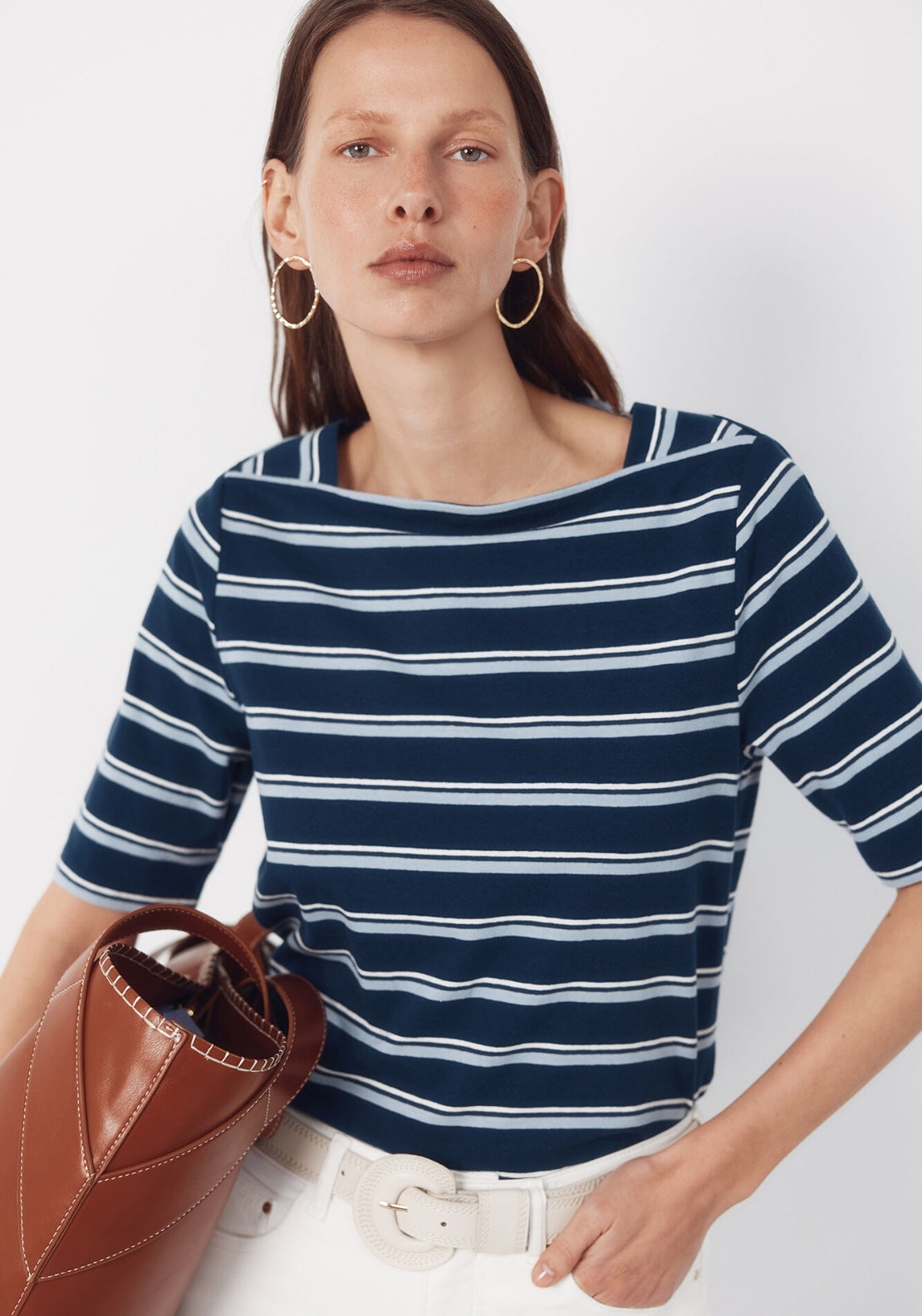 Cortefiel French Sleeves T Shirt - Blue 1 Shaws Department Stores
