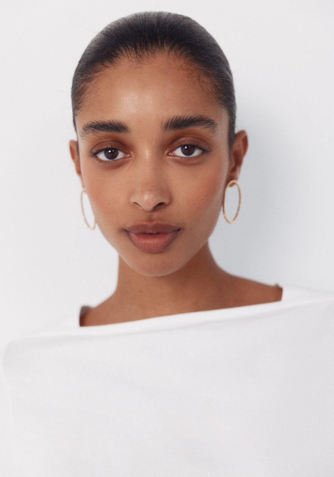 Cortefiel French Sleeves T Shirt - White 4 Shaws Department Stores