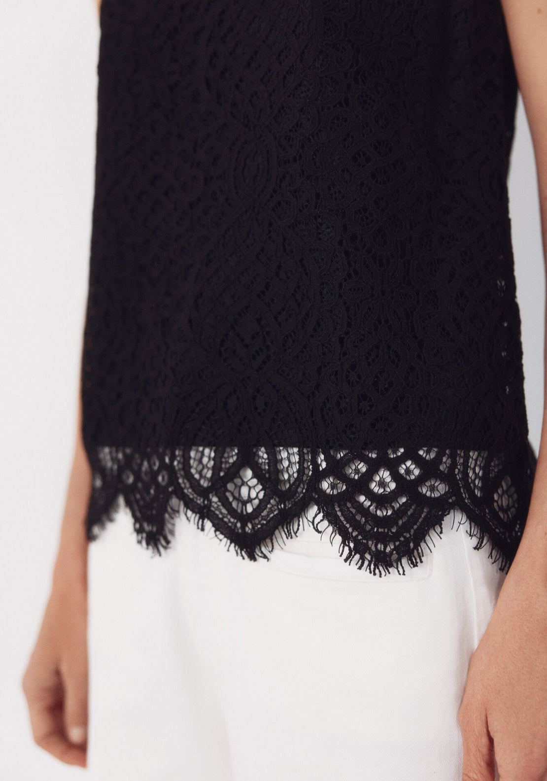 Guipure Lace Top - Black