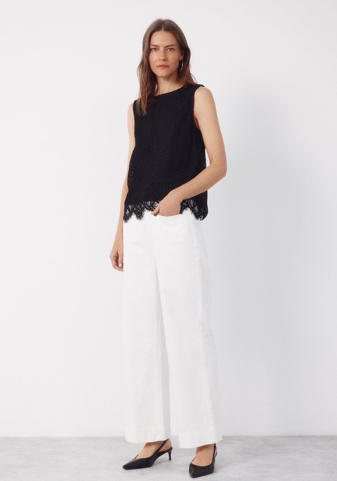 Guipure Lace Top - Black