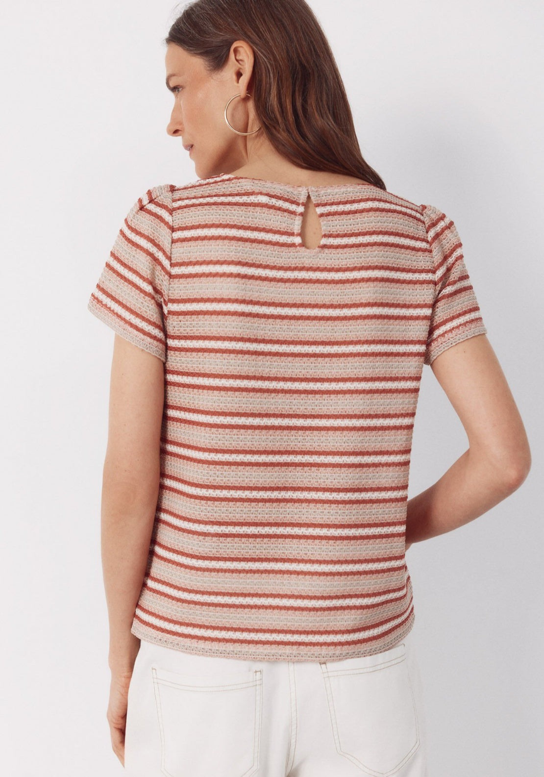 Cortefiel Striped Structured Top - Multicolour 2 Shaws Department Stores