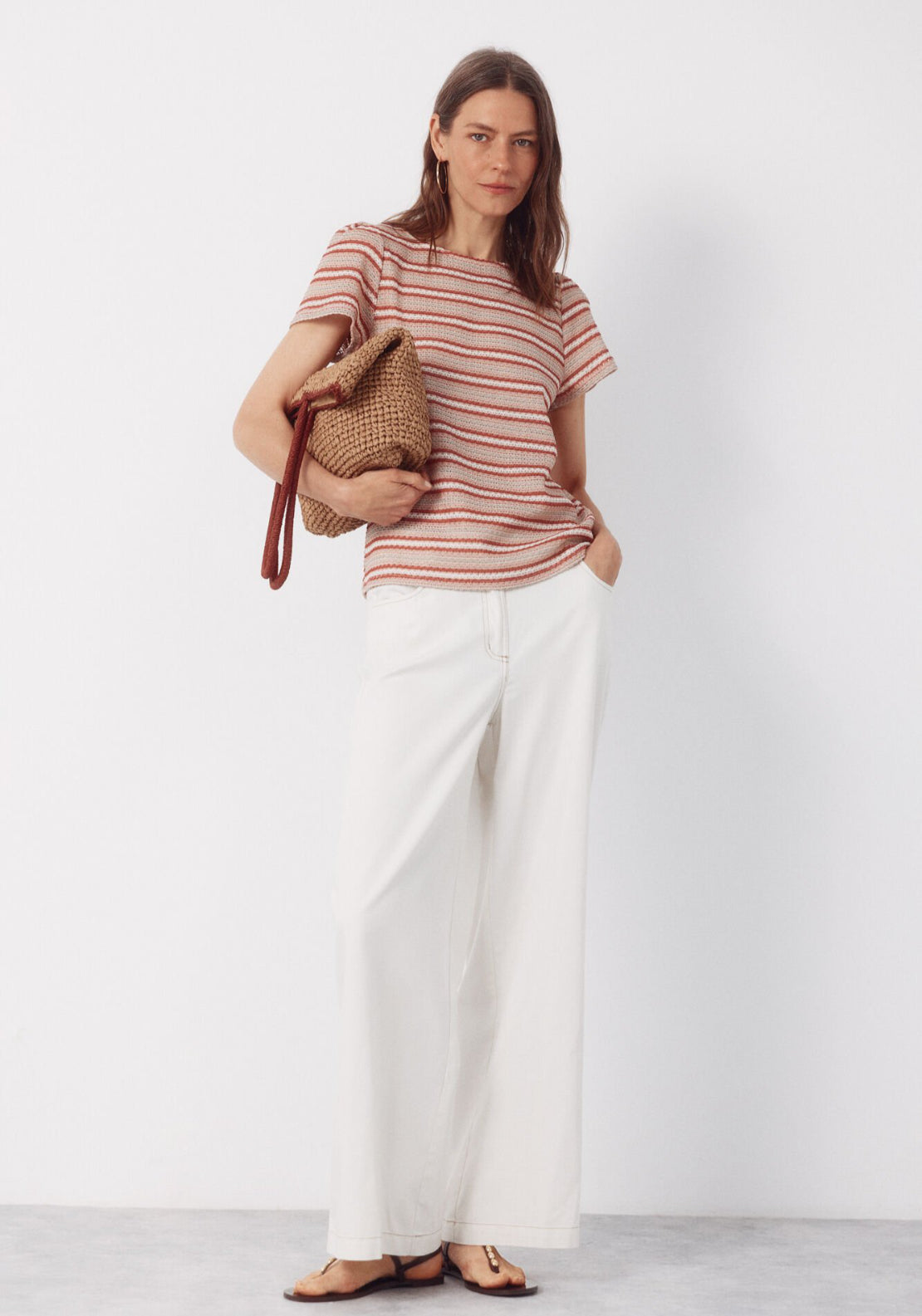 Cortefiel Striped Structured Top - Multicolour 4 Shaws Department Stores