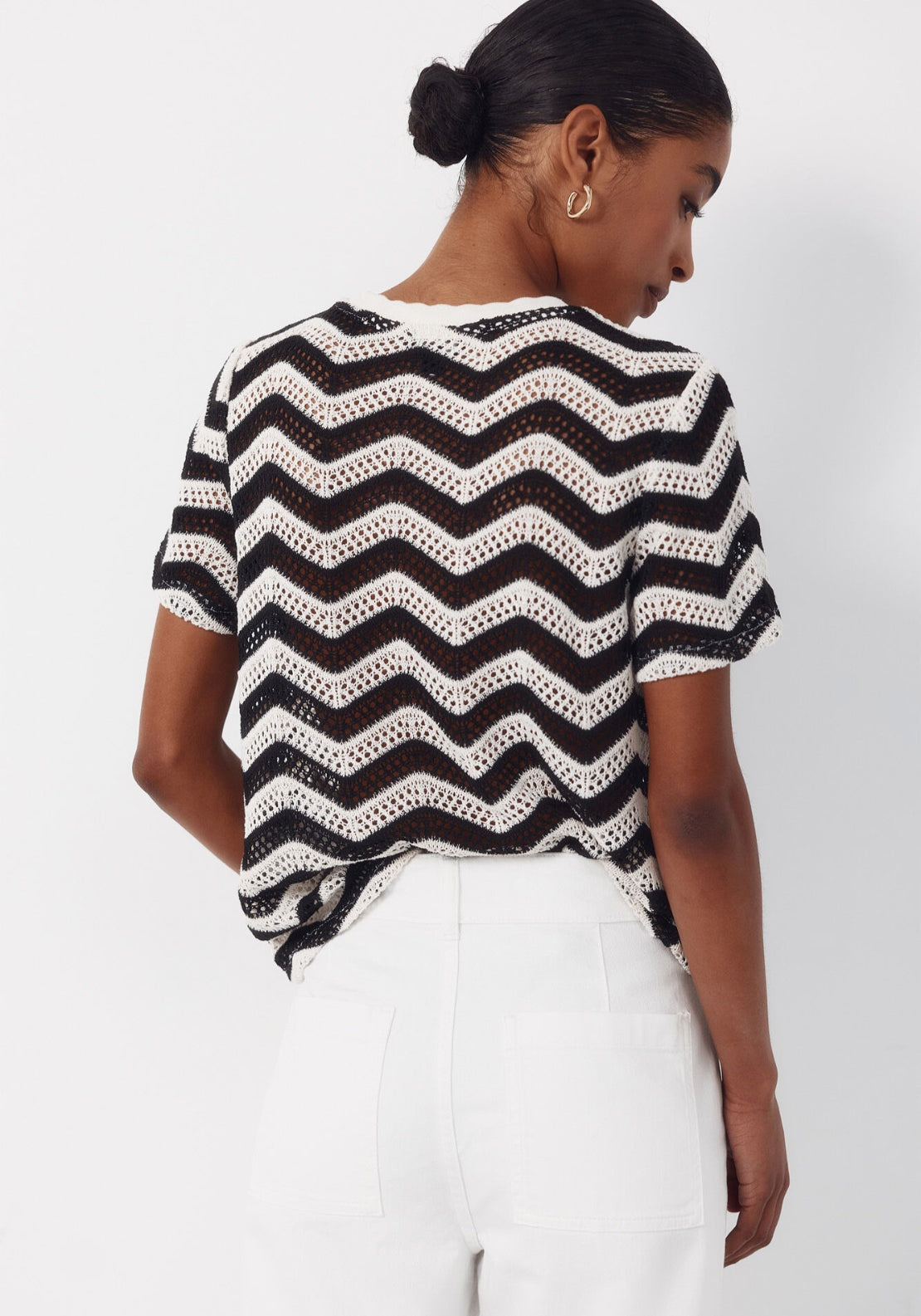 Top Crochet Zig Zag - Black