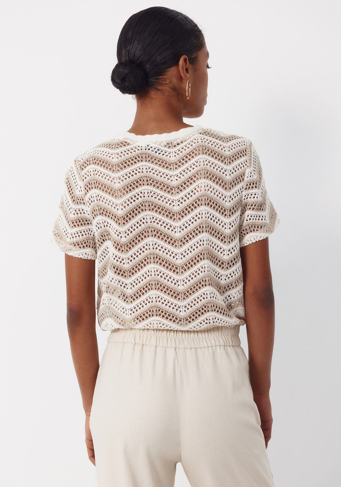 Top Crochet Zig Zag - Ivory