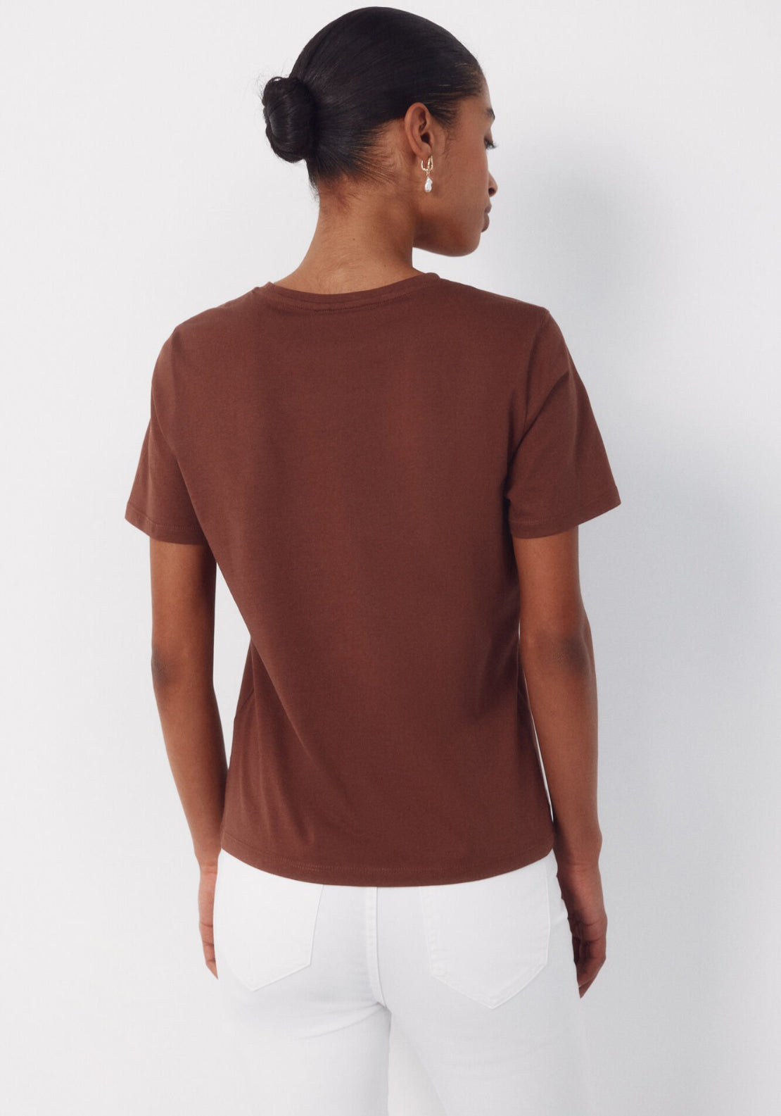 Cortefiel Cotton Printed T-Shirt - Brown 2 Shaws Department Stores