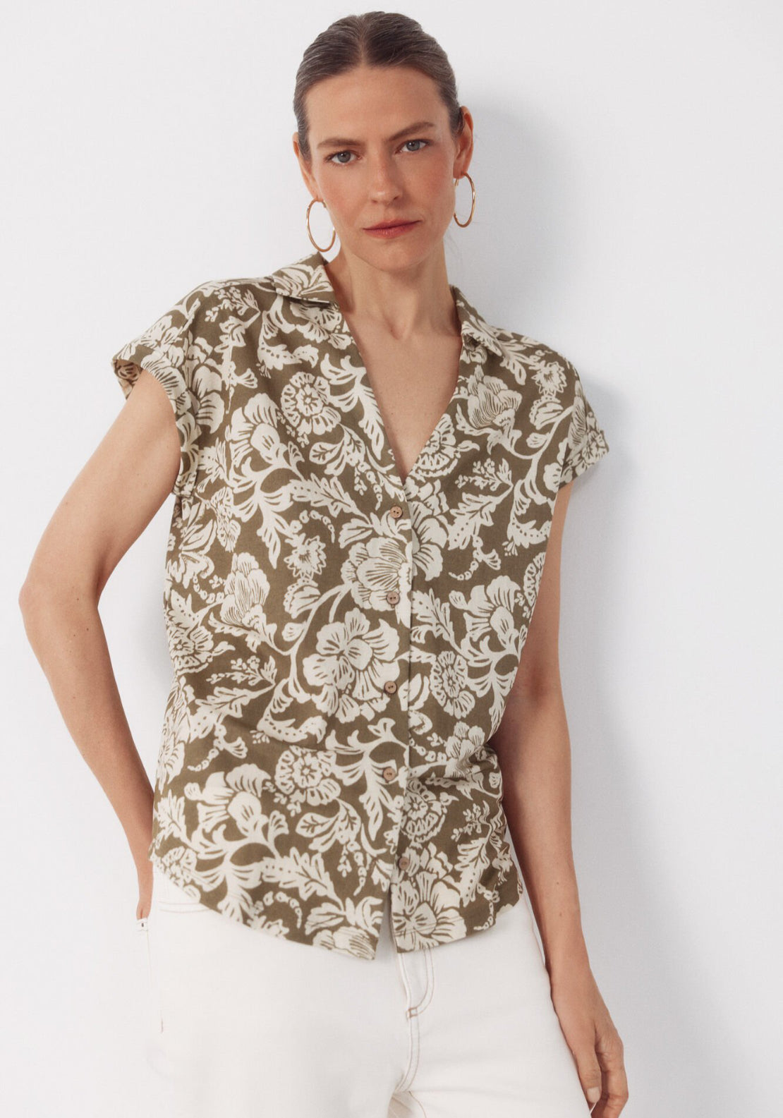 Cortefiel Piqué Polo Blouse - Multicolour 1 Shaws Department Stores