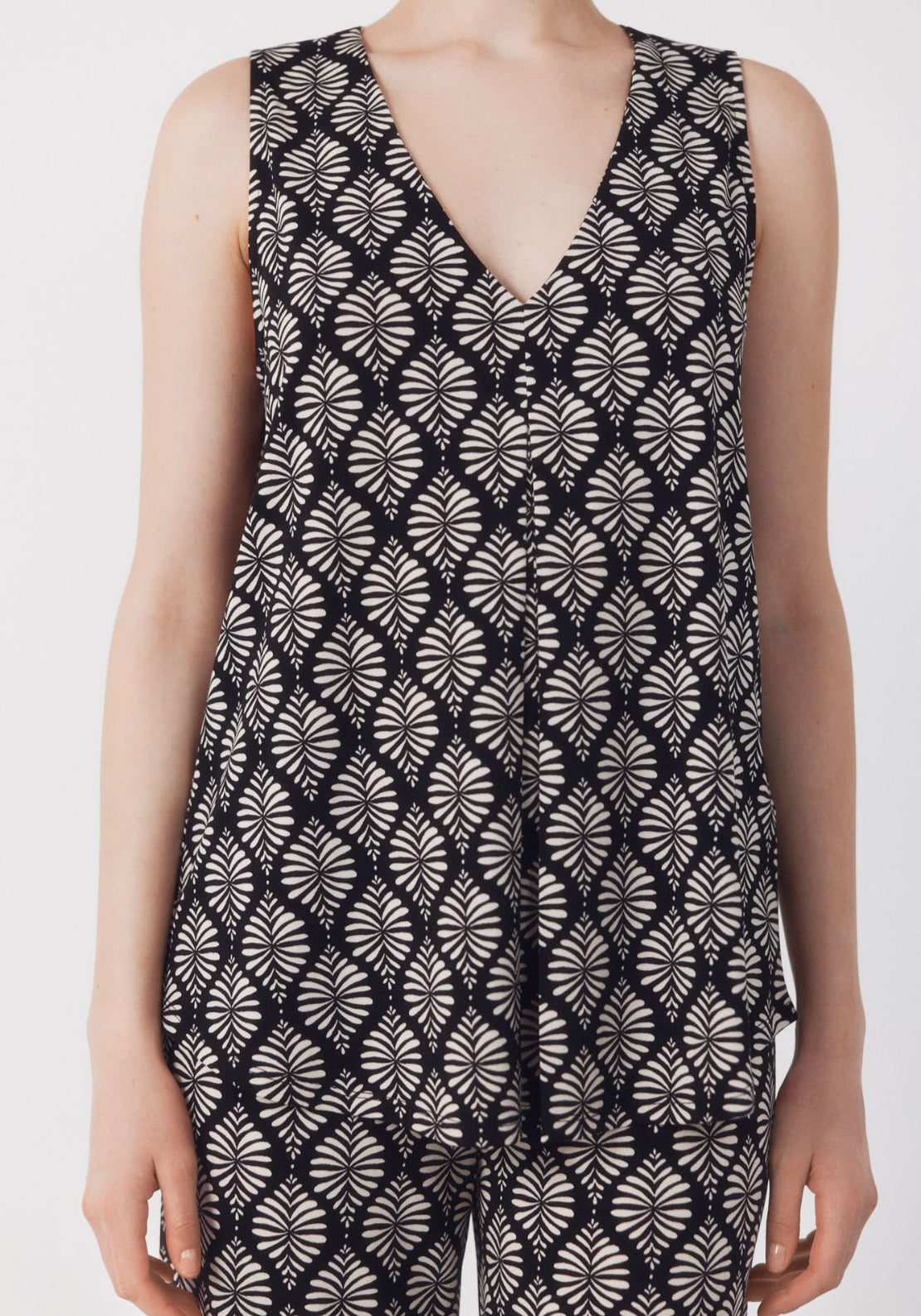 Cortefiel Long Pleated Top - Grey 1 Shaws Department Stores