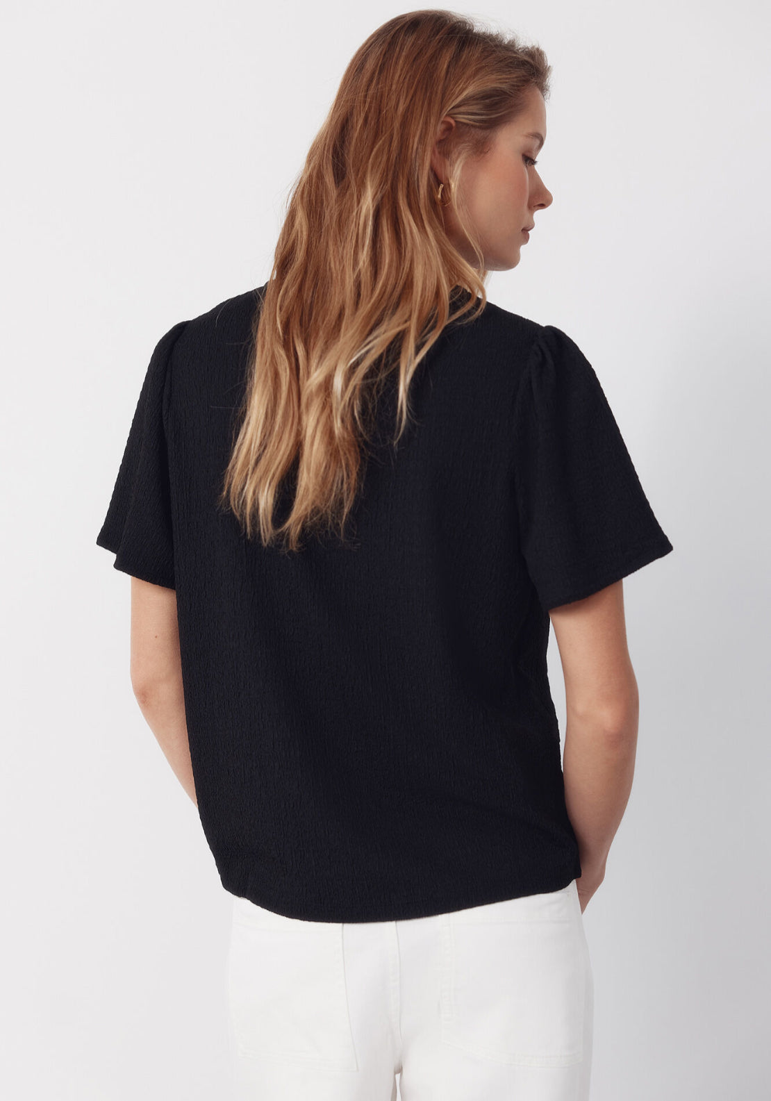 Combined Guipure Top - Black