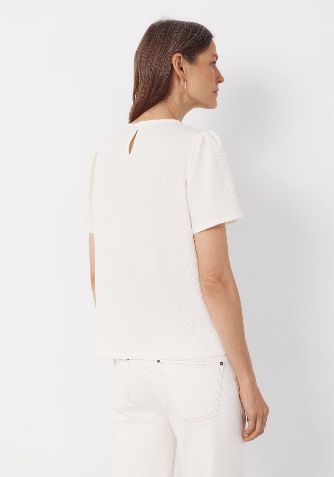 Cortefiel Combined Guipure Top - Cream 2 Shaws Department Stores